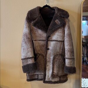 COOPER • GENUINE SHEARLING SHEEPSKIN FUR RANCHER COAT JACKET SZ 42